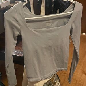 Intimately free people tight silver square neckline top